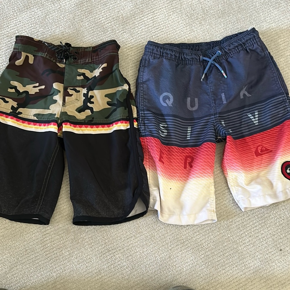 2 Quicksilver boys swim trunks size 7